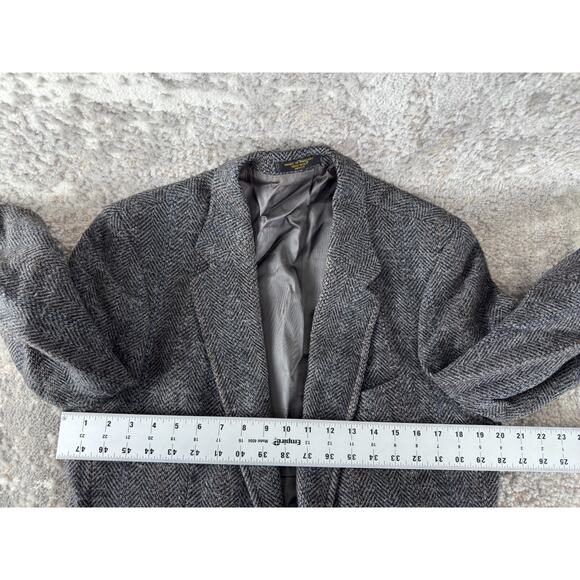 Woodmere Sz 41L Wool Career Notched Blazer Jacket Gray Long Sleeve Button Lined - Picture 5 of 10